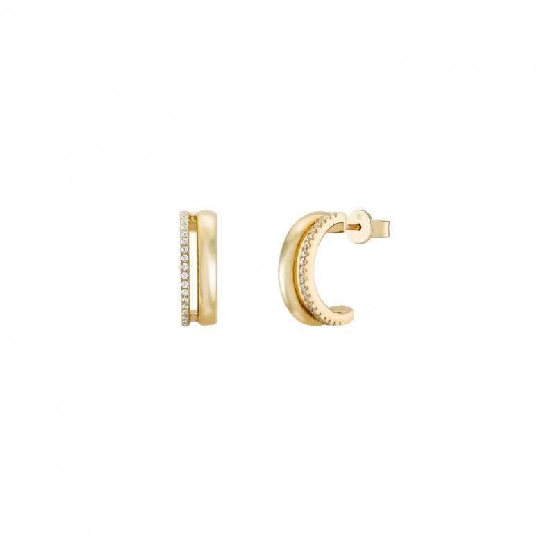 Classy & Chic Two Lines Gold Earrings