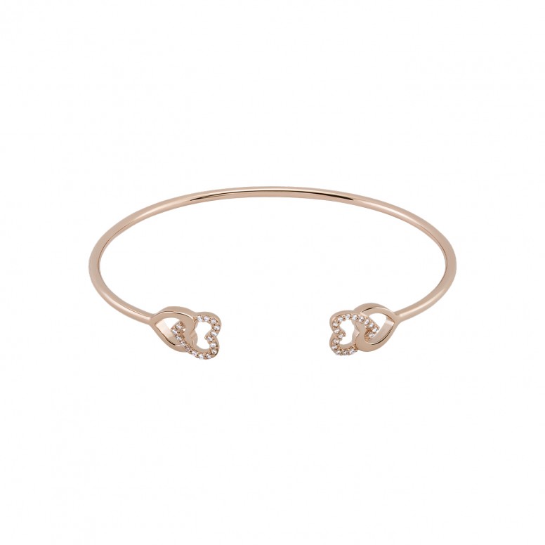 Pulseira Double Heart Rose Gold