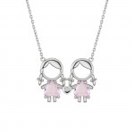 Mum Girl & Girl Pink Necklace