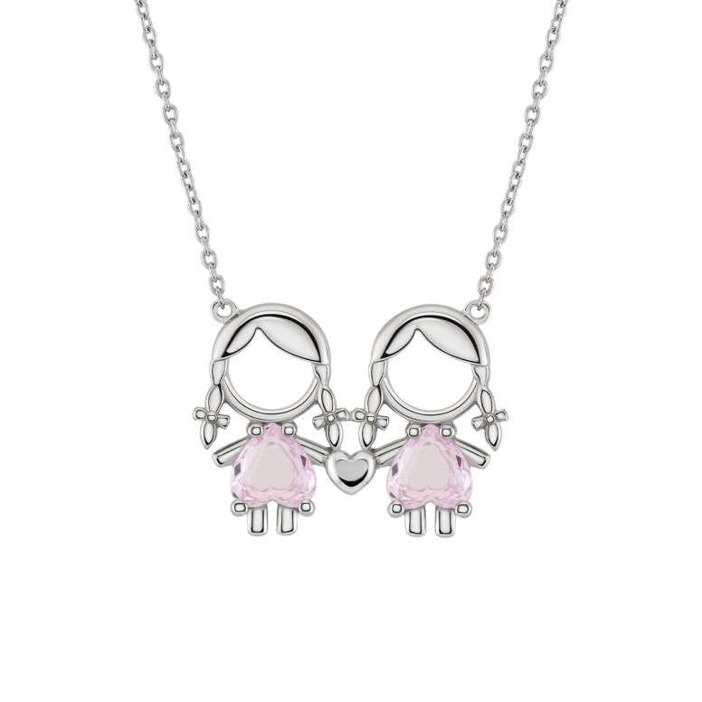 Mum Girl & Girl Pink Necklace