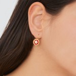 925 Gold Sterling Silver Caramujo Red Earrings