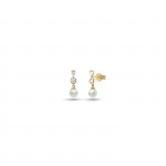 18K Gold Topaz and Pearl Earrings