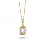 18K Gold Solitaire Topaz Necklace