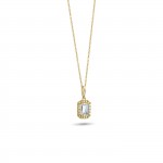 18K Gold Solitaire Topaz Necklace