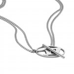 Ovale D Logo Silver Necklace