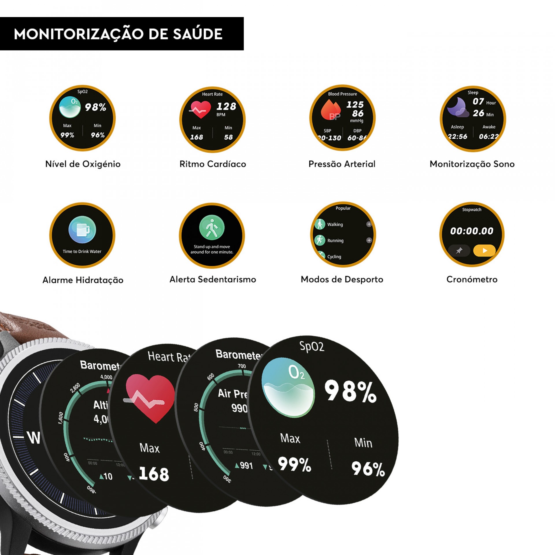 Box Relógio Smartwatch Trail Force