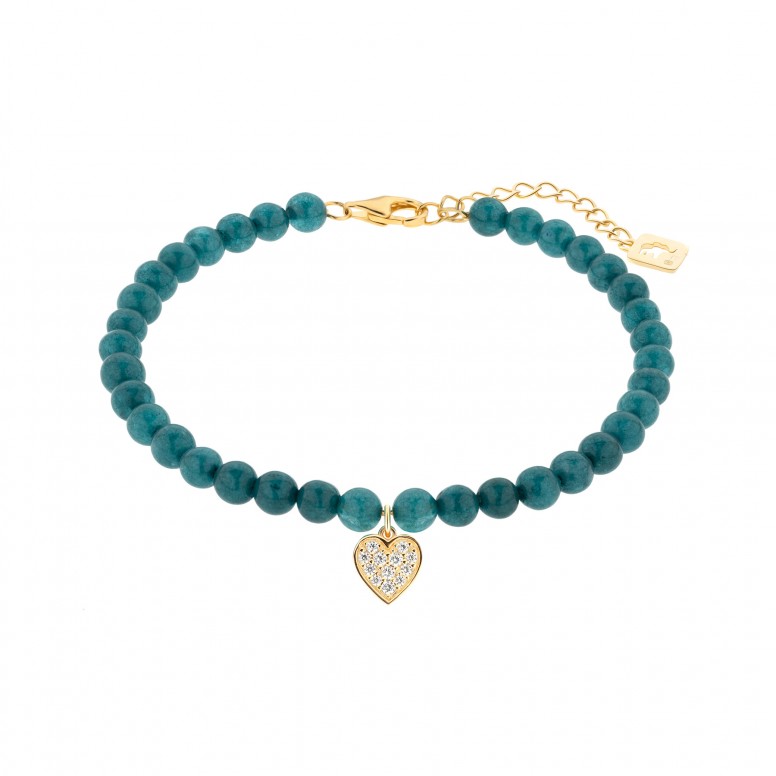 Lucky Colors Blue Stones & Love Heart Bracelet