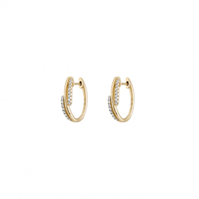 Classy & Chic Two Lines Gold Hoops