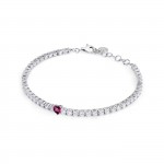 Tesori Tennis Ruby Heart Bracelet