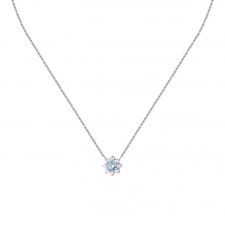 Tesori Aquamarine Flower Necklace