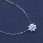 Tesori Aquamarine Flower Necklace