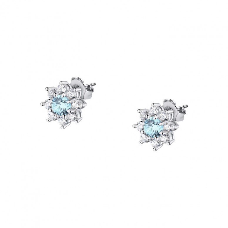 Tesori Aquamarine Flower Earrings