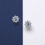 Tesori Aquamarine Flower Earrings