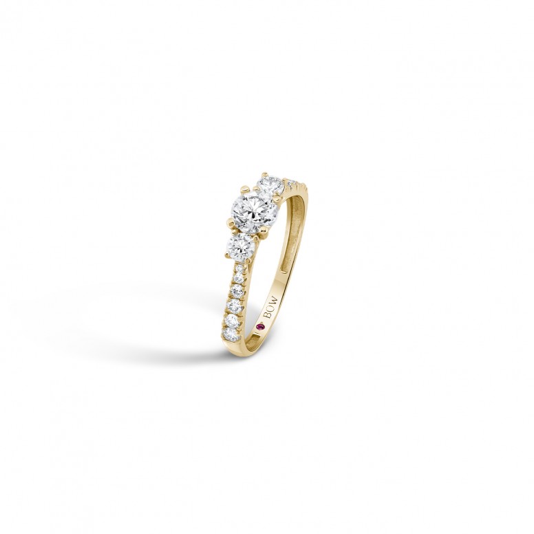 Anel N.78 Ouro 18K Topzio e Diamantes 0,21ct