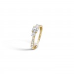 Anillo N.78 Oro 18K Topacio y Diamantes 0,21ct