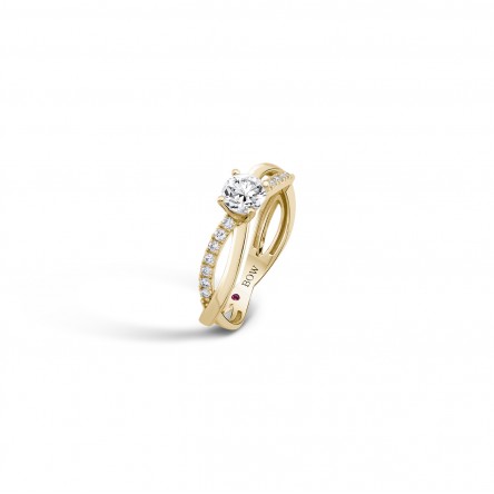 Ring N.83 18K Gold Topaz and Diamonds 0,12ct