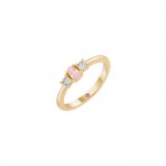 Mia Rose 3 Stones Pink & Blue Gold Ring