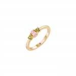 Mia Rose 3 Stones Citrine & Pink Gold Ring