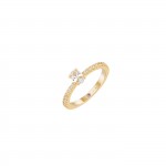 Anel Mia Rose Oval Solitaire Dourado