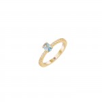 Mia Rose Oval Light Blue Solitaire Gold Ring