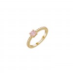 Anillo Pink Solitaire Gold