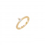 Anel Mia Rose Drop Solitaire Dourado