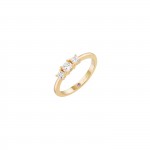 Mia Rose 3 Stones Gold Ring