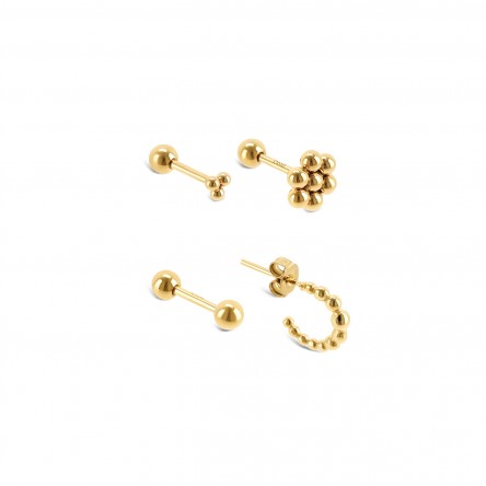 Conjunto Brincos Dot Gold