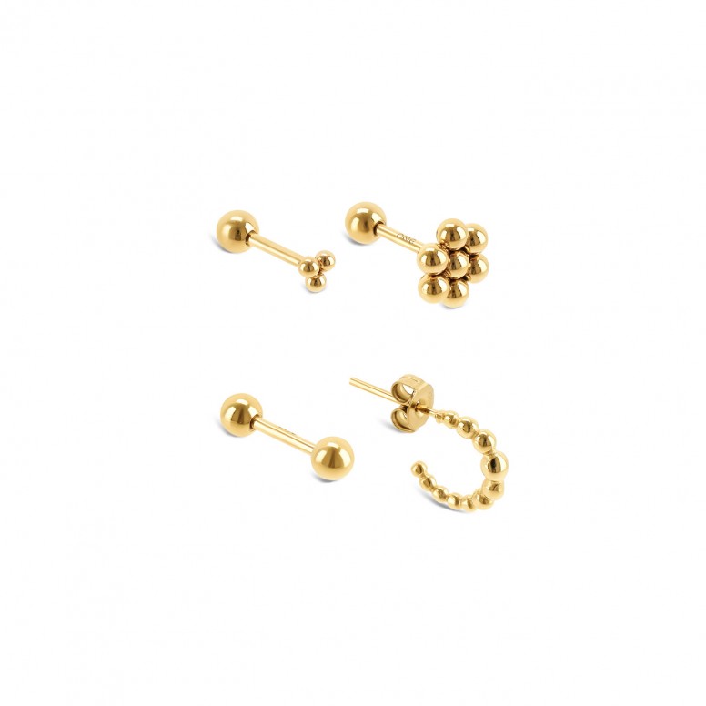 Dot Gold Earrings Set