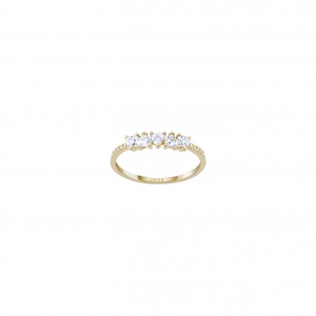 14K Gold Heart Stones Ring