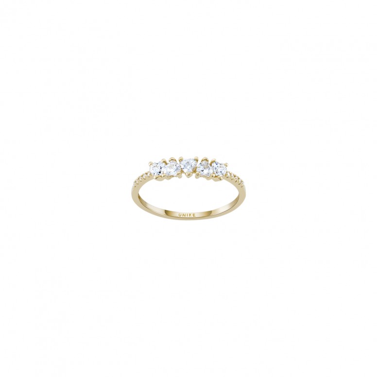 Anillo Heart Stones Oro 14K