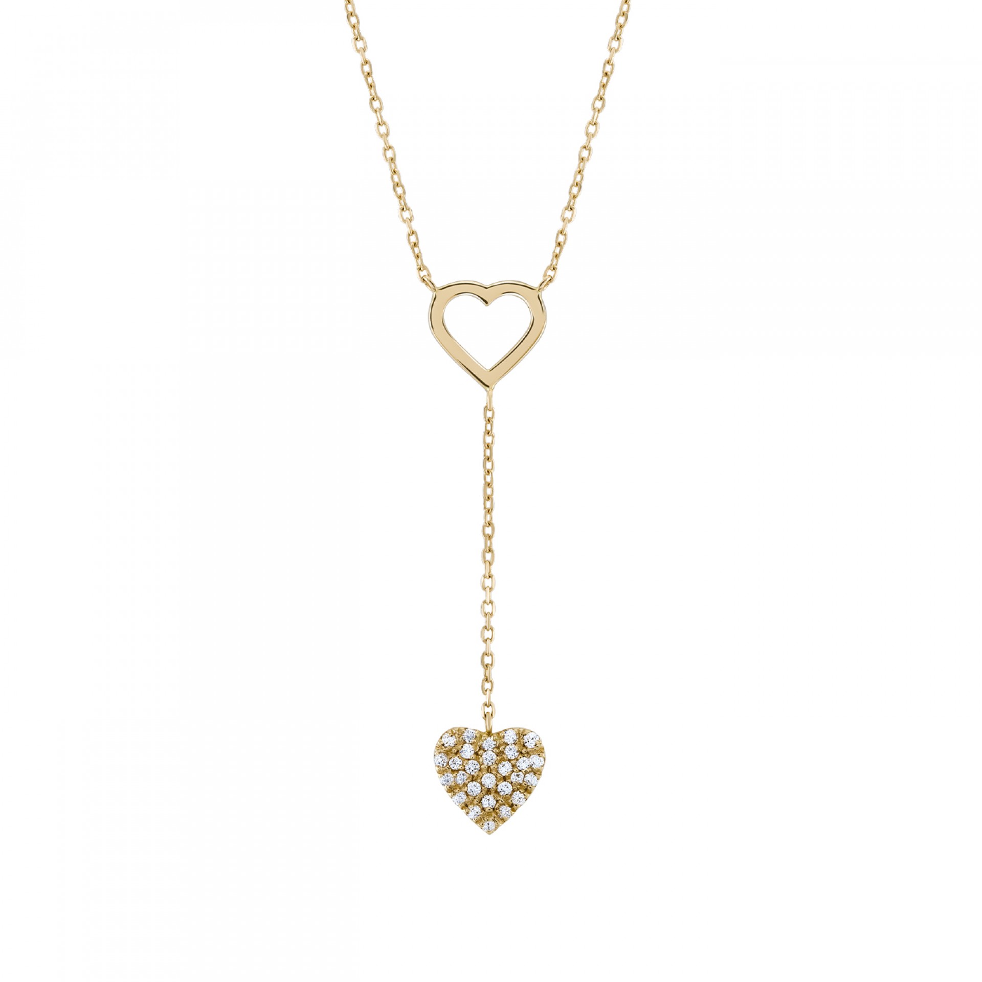Colar Ouro 14K Two Hearts