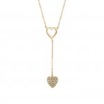 14K Gold Two Hearts Necklace