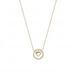 Colar Circle & Heart Ouro 14K