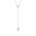 Colar Pearl & Solitaire Ouro 14K