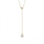 Colar Pearl & Solitaire Ouro 14K