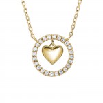 Colar Circle & Heart Ouro 14K