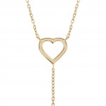 14K Gold Two Hearts Necklace