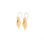 Red Viana Heart Earrings Gold-Plated Silver