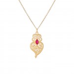 Red Viana Heart Necklace Gold-Plated Silver