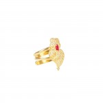 Anillo Corazn de Viana Rojo Plata Dorada