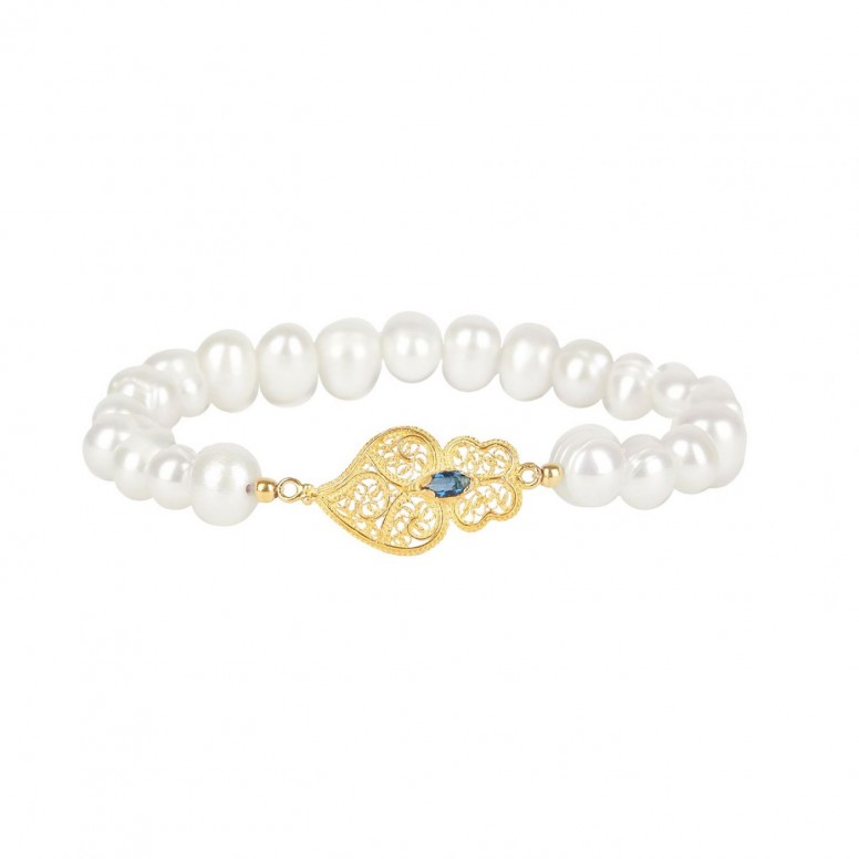 Blue Viana Heart Bracelet Gold-Plated Silver