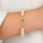 Blue Viana Heart Bracelet Gold-Plated Silver