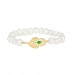 Pulsera Corazn de Viana Verde Plata Dorada