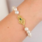 Green Viana Heart Bracelet Gold-Plated Silver