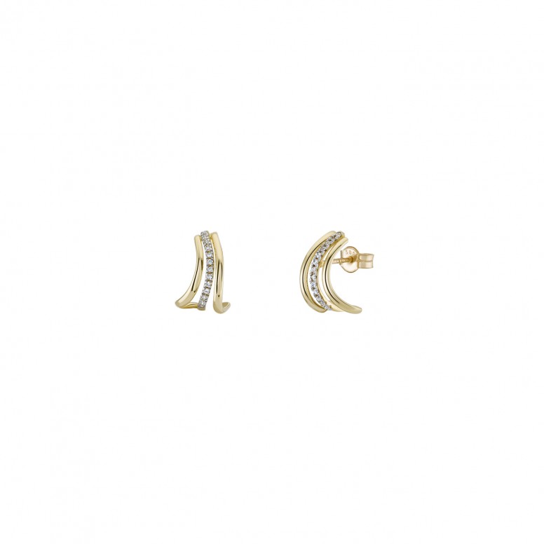 14K Gold Triple Hoops