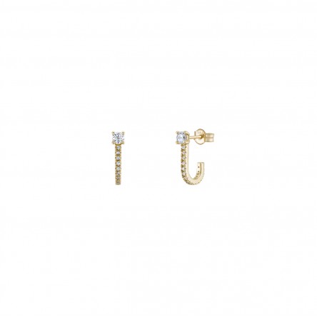 14K Gold Oval Shape & Solitaire Earrings