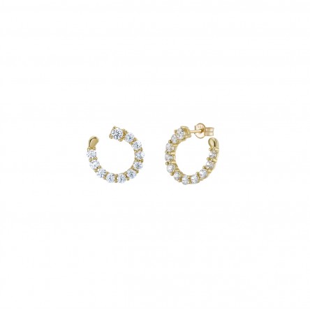 14K Gold Half Circle Earrings