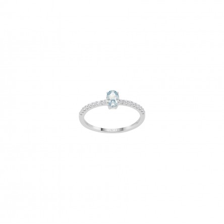 Aqua Colors Solitaire Ring