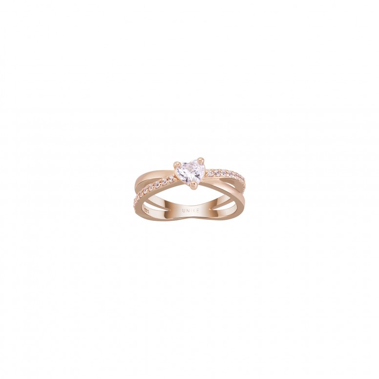 Anel Love In Rose Heart Solitaire